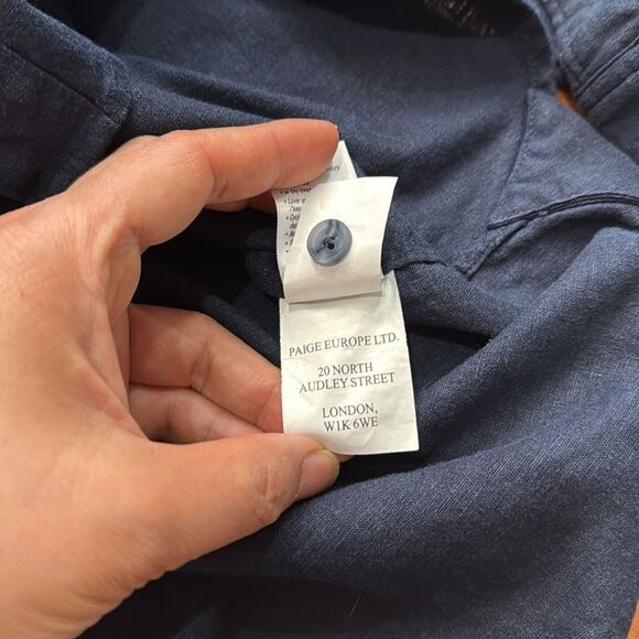 Paige Men’s Deep Anchor Linen Blended Button-Up Shirt size M - Picture 7 of 11